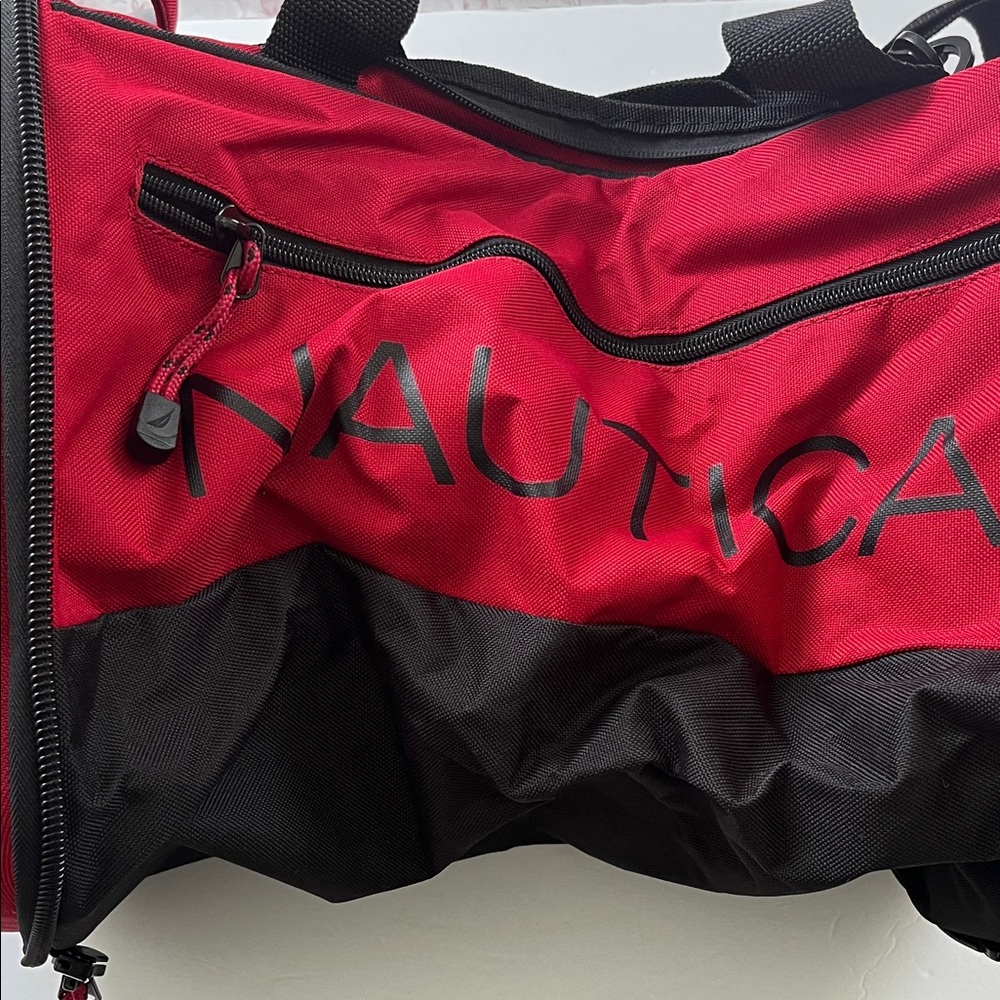 Nautica Red Clamshell Case Duffle Bag